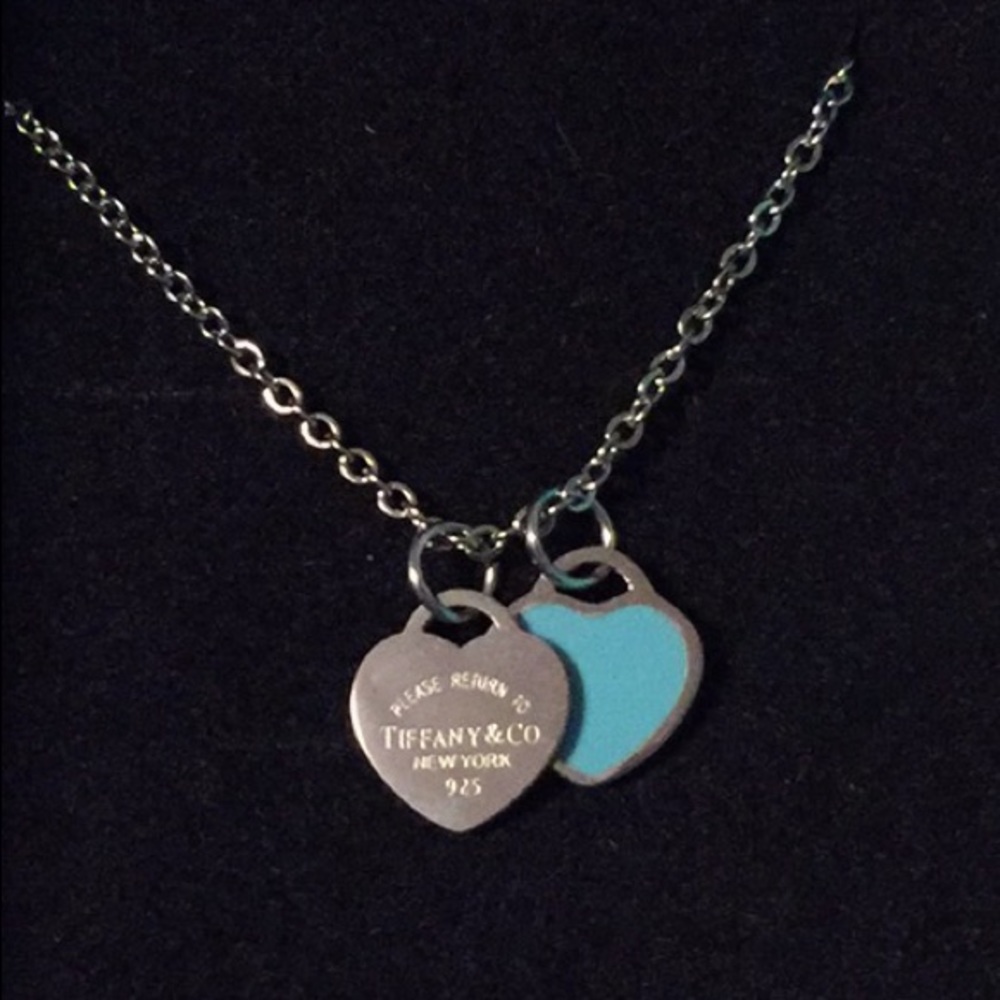 ✨TIFFANY & CO. Mini Double Heart Tag Pendant